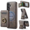 thumbnail image 1 of Wallet Case for Samsung Galaxy S25,Ring Holder,Compatible with MagSafe Magnetic RFID Blocking Detachable Premium PU Leather Case with Card Slots Holder Kickstand Wireless Charging,Coffee, 1 of 10