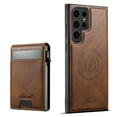 thumbnail image 1 of Wallet Case for Samsung Galaxy S25 Ultra Compatible with MagSafe for Men Women, with Card Slots,Detachable Magnetic Wallet Shockproof Anti-fall PU Leather Phone Case Cover,Brown, 1 of 7