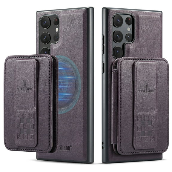 Wallet Case for Samsung Galaxy S25 Ultra, Compatible with MagSafe for Men Women, Detachable Magnetic Clasp Wallet Phone Case with Card Slots Holder RFID Blocking for Samsung Galaxy S25 Ultra, Purple