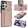 thumbnail image 1 of Wallet Case for Samsung Galaxy S25 Ultra Crossbody with Card Holder Shoulder Strap, Magnetic Flip Purse Case Kickstand PU Leather Shockproof Protective Cover for Samsung Galaxy S25 Ultra, Rosegold, 1 of 1