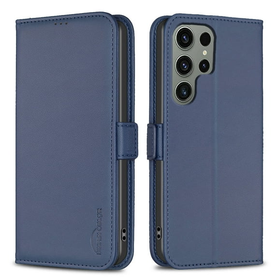 Wallet Case for Samsung Galaxy S25 Ultra, Magnetic PU Leather Kickstand Flip Cover with 3 Card Slots Holder TPU Shockproof Interior Folio Phone Case Compatible for Samsung Galaxy S25 Ultra, Blue