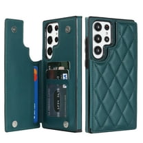 Wallet Case for Samsung Galaxy S25 Ultra with RFID Blocking Card Holder, Kickstand, Luxury PU Leather Back Flip Cover, Shockproof Protective Folio Purse Case for Samsung Galaxy S25 Ultra, Darkgreen
