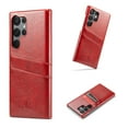thumbnail image 1 of Wallet Case for Samsung Galaxy S25 Ultra, Vintage 2 Credit Card Holders Smooth Synthetic Leather Shock-Absorbent Anti-falling Business Ultra Slim Phone Case Cover for Samsung Galaxy S25 Ultra, Red, 1 of 7