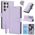 thumbnail image 1 of Wallet Case for Samsung Galaxy S25 Ultra with Wrist Strap & Shoulder Strap, Multiple Card Slots Purse, PU Leather Stand Business Protective Phone Cover for Samsung Galaxy S25 Ultra - Purple, 1 of 8