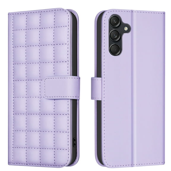 Wallet Case for Samsung Galaxy S25 with Wrist Strap + Crossbody Shoulder Strap, PU Leather Kickstand Drop Protective Card Slots Flip Cover for Samsung Galaxy S25 for Girls Women, Purple