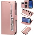 thumbnail image 1 of Wallet Case for Samsung Galaxy S8 Plus, 5 Card Slots Magnetic Closure Zipper Pocket Handbag PU Leather Flip Case with Wrist Strap TPU Kickstand Cover for Samsung Galaxy S8 Plus - Rose Gold, 1 of 7