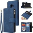 thumbnail image 1 of Wallet Case for Samsung Galaxy S9 Plus, Premium PU Leather Magnetic Closure Handbag Zipper Pocket Case Kickstand Card Slots with Hand Strap Shockproof Flip Case - Blue, 1 of 7