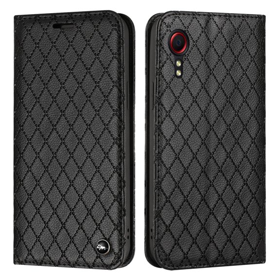 Wallet Case for Samsung Galaxy Xcover 5, Embossing Design PU Leather Shockproof Flip Cover with Magnetic Kickstand Card Slots for Samsung Galaxy Xcover 5 (5.3 Inch),Black