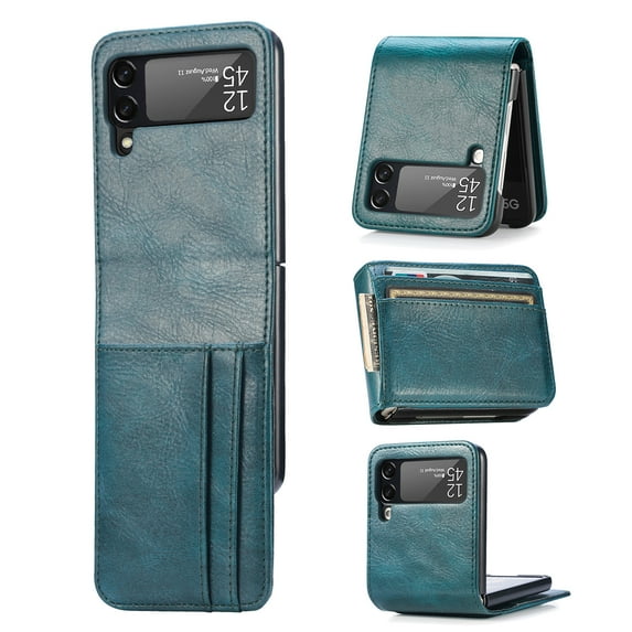 Wallet Case for Samsung Galaxy Z Flip 3 5G with Credit Card Holder, Premium PU Leather Phone Cover Shockproof Protective Case for Samsung Galaxy Z Flip 3 Business Style,
Darkgreen