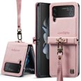 thumbnail image 1 of Wallet Case for Samsung Galaxy Z Flip 4, Premium PU Leather Card Slots Holder RFID Blocking Flip Cover with Magnetic Closure Stand Full Protection Shockproof Case for Samsung Galaxy Z Flip 4, Pink, 1 of 8