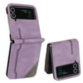 thumbnail image 1 of Wallet Case for Samsung Galaxy Z Flip 4, Vintage PU Leather Flip Case Card Slots Holder Cash Pocket, Kickstand Book Folding Folio Phone Cover with Wrist Strap for Samsung Galaxy Z Flip 4 - Purple, 1 of 5