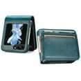 thumbnail image 1 of Wallet Case for Samsung Galaxy Z Flip 5 5G with Card Holder, Premium PU Leather Protective Phone Cover Original Touch Case for Samsung Galaxy Z Flip 5 Business Style, Darkgreen, 1 of 7