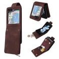 thumbnail image 1 of Wallet Case for Samsung Galaxy Z Flip 5 5G, Premium PU Leather Zipper Flip Folio Wallet Magnetic Snap with Detachable Wrist Strap and Shoulder Strap Protective Case for Galaxy Z Flip 5 - Coffee, 1 of 13