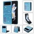 thumbnail image 1 of Wallet Case for Samsung Galaxy Z Flip 6, Retro Card Holder Slot Bling Glitter Case PU Leather Magnetic Closure Kickstand TPU Shockproof Flip Case For Samsung Galaxy Z Flip 6,Blue, 1 of 10