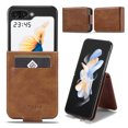 thumbnail image 1 of Wallet Case for Samsung Galaxy Z Flip 6, Shockproof PU Leather Magnetic Flip Cover with Card Holder, Stand Feature, Full Body Protection RFID Blocking for Samsung Galaxy Z Flip 6, Brown, 1 of 10
