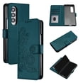 thumbnail image 1 of Wallet Case for Samsung Galaxy Z Fold 3, PU Leather Flip Protective Phone Case Card Slots Holder Pocket Emboss Flower Stand Magnetic Book Case for Samsung Galaxy Z Fold 3 - Darkgreen, 1 of 8