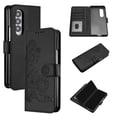thumbnail image 1 of Wallet Case for Samsung Galaxy Z Fold 3, PU Leather Flip Protective Phone Case Card Slots Holder Pocket Emboss Flower Stand Magnetic Book Case for Samsung Galaxy Z Fold 3 - Black, 1 of 8