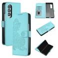 thumbnail image 1 of Wallet Case for Samsung Galaxy Z Fold 4, PU Leather Flip Protective Phone Case Card Slots Holder Pocket Emboss Flower Stand Magnetic Book Case for Samsung Galaxy Z Fold 4 - Lightblue, 1 of 8
