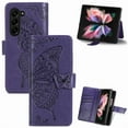 thumbnail image 1 of Wallet Case for Samsung Galaxy Z Fold 5, Butterfly Embossed PU Leather Magnetic Closure Kickstand Card Slots with Wrist Strap for Girls Women for Samsung Galaxy Z Fold 5, Purple, 1 of 14