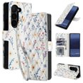 thumbnail image 1 of Wallet Case for Samsung Galaxy Z Fold 5, Flower PU Leather Durable Phone Case Kickstand Flip Case with Card Slots Wrist Strap Pattern Magnetic Closure Protective Case for Galaxy Z Fold 5 - E, 1 of 8