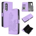 thumbnail image 1 of Wallet Case for Samsung Galaxy Z Fold 5, PU Leather Flip Protective Phone Case Card Slots Holder Pocket Emboss Flower Stand Magnetic Book Case for Samsung Galaxy Z Fold 5 - Purple, 1 of 7