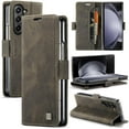 thumbnail image 1 of Wallet Case for Samsung Galaxy Z Fold 5, Retro Matte Premium PU Leather Magnetic Flip Folio Case with RFID Blocking Card Slots Durable TPU Shell Kickstand Phone Cover Protective Case - Coffee, 1 of 16