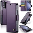 thumbnail image 1 of Wallet Case for Samsung Galaxy Z Fold 6, [RFID Blocking] [Card Slots Holder] [Kickstand] Premium PU Leather Flip Folio Cover with [Magnetic Closure] TPU Shockproof Full Protection Case, Purple, 1 of 9
