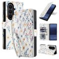 thumbnail image 1 of Wallet Case for Samsung Galaxy Z Fold 7, Flower PU Leather Durable Phone Case Kickstand Flip Case with Card Slots Wrist Strap Pattern Magnetic Closure Protective Case for Galaxy Z Fold 7 - E, 1 of 9