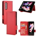 thumbnail image 1 of Wallet Case for Samsung Galaxy Z Fold4, Soft Silicone Lychee Pattern PU Leather Shockproof Flip Cover with Card Slots Holder Magnetic Clasp Lock Drop Resistant Kickstand Phone Case,Red, 1 of 5