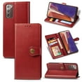 thumbnail image 1 of Wallet Case for Samsung Note 20 Magnetic Clasp Folio Kickstand Premium Leather Case with Hand Strap, [RFID Blocking] Credit Card Slots Shockproof TPU Inner Cover for Samsung Galaxy Note 20, Red, 1 of 11