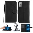 thumbnail image 1 of Wallet Case For Samsung Note 20, RFID Blocking Magnetic Flip Case with Card Slots Holder Kickstand Wrist Strap, PU Leather Folio Shockproof Protective Cover For Samsung Galaxy Note 20, Black, 1 of 9