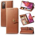 thumbnail image 1 of Wallet Case for Samsung S20 FE Magnetic Clasp Folio Kickstand Premium Leather Case with Hand Strap, [RFID Blocking] Credit Card Slots Shockproof TPU Inner Cover for Samsung Galaxy S20 FE, Brown, 1 of 11