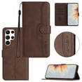 thumbnail image 1 of Wallet Case for Samsung S20 Ultra, with Card Slots [RFID Blocking],Durable Flip Folio Kickstand Magnetic Closure Leather Wallet Wrist Strap Women Men Case for Samsung Galaxy S20 Ultra, Brown, 1 of 10