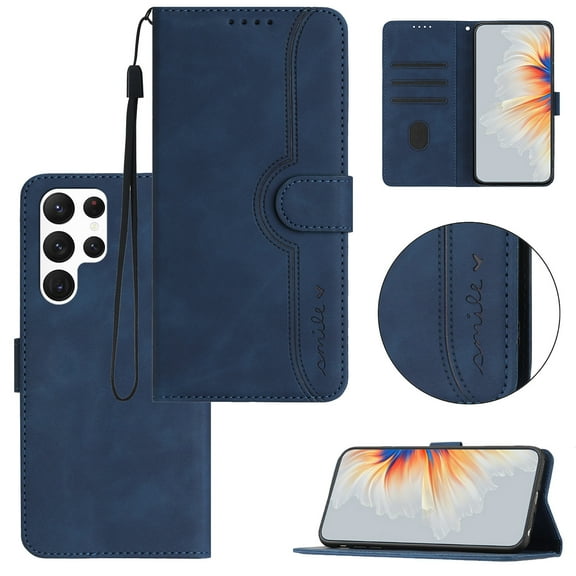 Wallet Case for Samsung S20 Ultra, with Card Slots [RFID Blocking],Durable Flip Folio Kickstand Magnetic Closure Leather Wallet Wrist Strap Women Men Case for Samsung Galaxy S20 Ultra,Darkblue