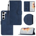 thumbnail image 1 of Wallet Case for Samsung S21, with Card Slots [RFID Blocking],Durable Flip Folio Kickstand Magnetic Closure Leather Wallet Wrist Strap Women Men Case for Samsung Galaxy S21,Darkblue, 1 of 10