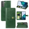 thumbnail image 1 of Wallet Case for Samsung S21 FE Magnetic Clasp Folio Kickstand Premium Leather Case with Hand Strap, [RFID Blocking] Credit Card Slots Shockproof TPU Inner Cover for Samsung Galaxy S21 FE, Green, 1 of 11