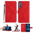thumbnail image 1 of Wallet Case For Samsung S21 Plus,RFID Blocking Magnetic Flip Case with Card Slots Holder Kickstand Wrist Strap, PU Leather Folio Shockproof Protective Cover For Samsung Galaxy S21 Plus,Red, 1 of 9