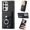 thumbnail image 1 of Wallet Case for Samsung S21 Ultra, Premium Leather Case with Card Holder, 360°Rotation Ring Kickstand, RFID Blocking Protective Magnetic Back Clsoure Case for Samsung Galaxy S21 Ultra, Black, 1 of 13