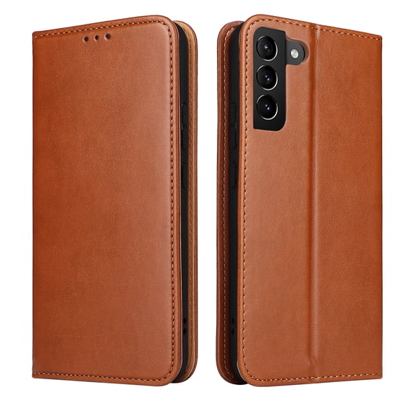 Wallet Case For Samsung S22 Plus, Case Wallet-High Quality Leather Magnetic Closure Case-RFID Blocking Card Holders-Shockproof TPU Shell Folio Cover Women Men For Samsung Galaxy S22 Plus, Brown