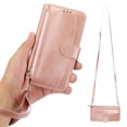 thumbnail image 1 of Wallet Case for Samsung S22 Plus, Zipper Pouch Card Holder Case with Crossbody Strap PU Leather Magnetic Handbag Protective Folding Cover for Women Girl for Samsung Galaxy S22 Plus - 6.6", Rosegold, 1 of 14