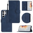 thumbnail image 1 of Wallet Case for Samsung S22 Ultra, with Card Slots [RFID Blocking],Durable Flip Folio Kickstand Magnetic Closure Leather Wallet Wrist Strap Women Men Case for Samsung Galaxy S22 Ultra,Darkblue, 1 of 10