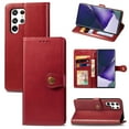 thumbnail image 1 of Wallet Case for Samsung S22 Ultra Magnetic Clasp Folio Kickstand Premium Leather Case with Hand Strap, [RFID Blocking] Credit Card Slots Shockproof TPU Inner Cover for Samsung Galaxy S22 Ultra, Red, 1 of 9
