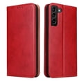 thumbnail image 1 of Wallet Case For Samsung S23, Luxury Premium Leather Flip Strong Magnetic Closure [Kickstand][RFID Blocking][Card Holder Slots] Retro Shockproof Phone Cover For Samsung Galaxy S23, Red, 1 of 7