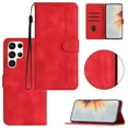 thumbnail image 1 of Wallet Case for Samsung S23 Ultra, [RFID Blocking][Kickstand][Magnetic Closure] Flip Folio Wallet Case PU Leather Card Slots and Detachable Hand Strap Phone Case for Samsung Galaxy S23 Ultra, Red, 1 of 10