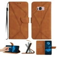thumbnail image 1 of Wallet Case For Samsung S8 Plus, RFID Blocking Magnetic Flip Case with Card Slots Holder Kickstand Wrist Strap, PU Leather Folio Shockproof Protective Cover For Samsung Galaxy S8 Plus, Brown, 1 of 9