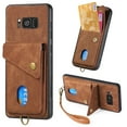 thumbnail image 1 of Wallet Case for Samsung S8 Plus,Retro Premium Leather Credit Card Holder RFID Blocking Case with Wrist Strap Stand Magnetic Clasp Flip Anti-Scratch Cover for Samsung Galaxy S8 Plus,Brown, 1 of 7