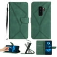 thumbnail image 1 of Wallet Case For Samsung S9 Plus, RFID Blocking Magnetic Flip Case with Card Slots Holder Kickstand Wrist Strap, PU Leather Folio Shockproof Protective Cover For Samsung Galaxy S9 Plus, Green, 1 of 9