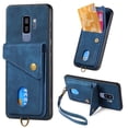 thumbnail image 1 of Wallet Case for Samsung S9, Retro Premium Leather Credit Card Holder RFID Blocking Case with Wrist Strap Stand Magnetic Clasp Flip Anti-Scratch Cover for Samsung Galaxy S9, Blue, 1 of 7