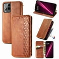 thumbnail image 1 of Wallet Case for T-Mobile REVVL 6 Pro 5G, Magnetic Faux PU Leather Kickstand Flip Cover with Card Holder Slots Shockproof TPU Shell Embossed Pattern Folio Case for T-Mobile REVVL 6 Pro 5G, Brown, 1 of 6