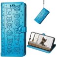 thumbnail image 1 of Wallet Case for Xiaomi 13 Lite (Not 13), Cute Cat Dog Cartoon Style with Card Slots Holder PU Leather Flip Phone Cover Case for Xiaomi 13 Lite/Civi 2 MG Blue, 1 of 18